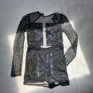 ASOS Beaded Long Sleeve Romper